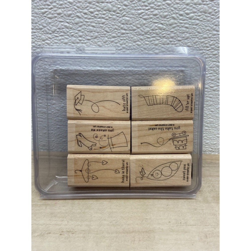 Stampin Up Event Full Set Of 6 Wood Mounted Rubber Stamps